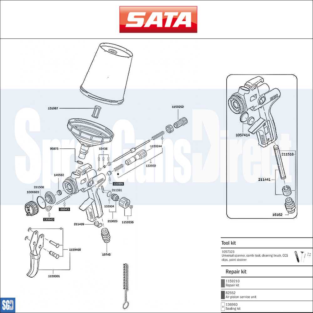 hvlp spray gun parts diagram