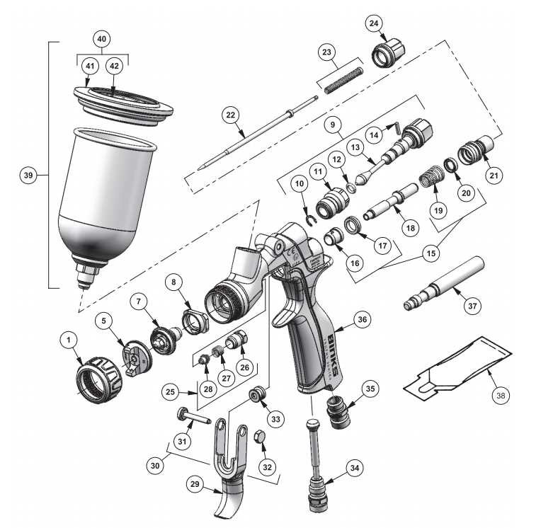 hvlp spray gun parts diagram