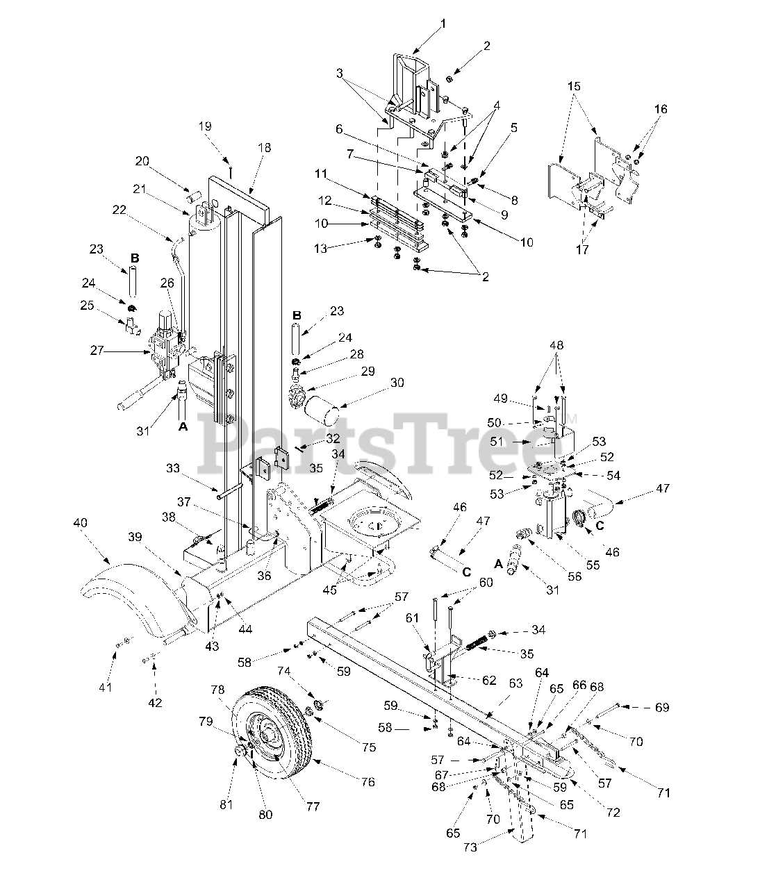 hydraulic log splitter parts diagram