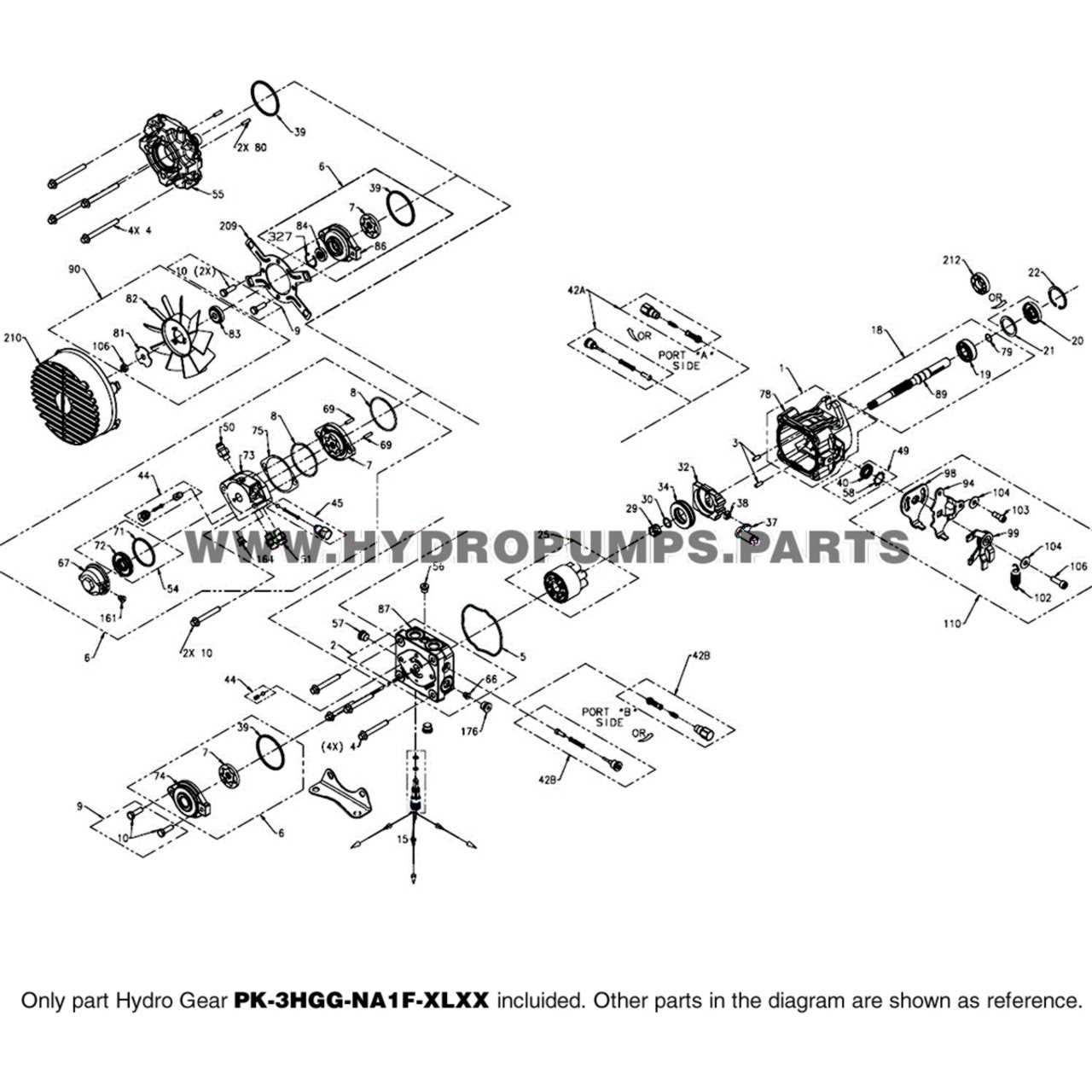 hydro gear pump parts diagram