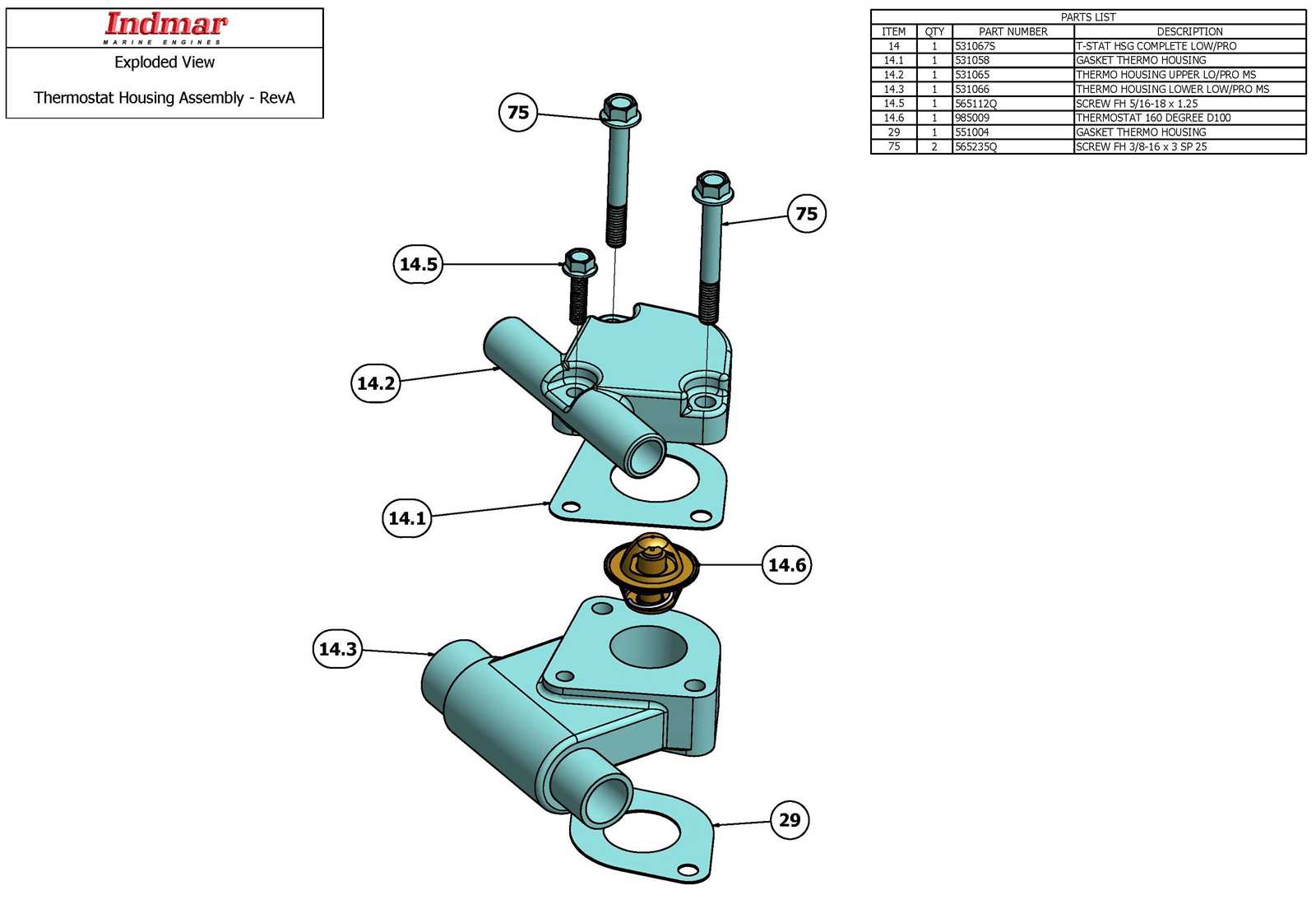 indmar 5.7 parts diagram