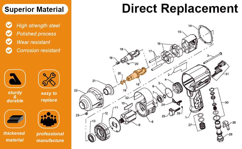 ingersoll rand titanium 1 2 impact parts diagram