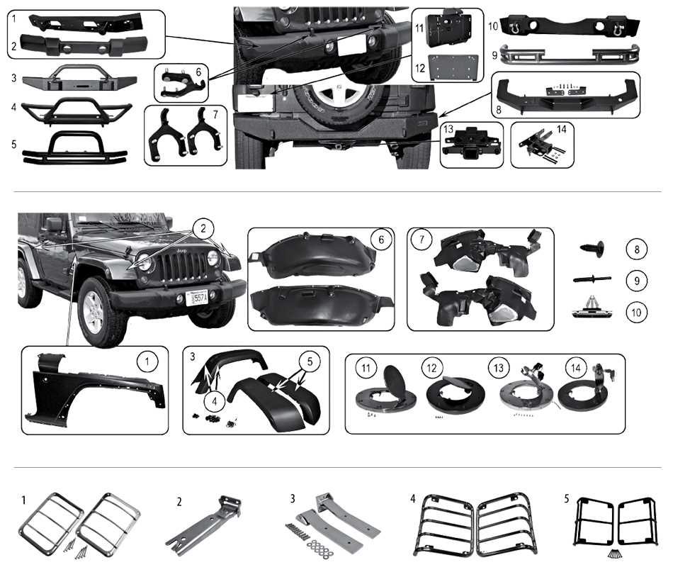 jeep wrangler jk body parts diagram