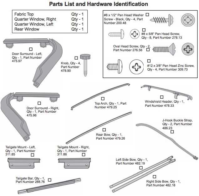 jeep wrangler soft top parts diagram