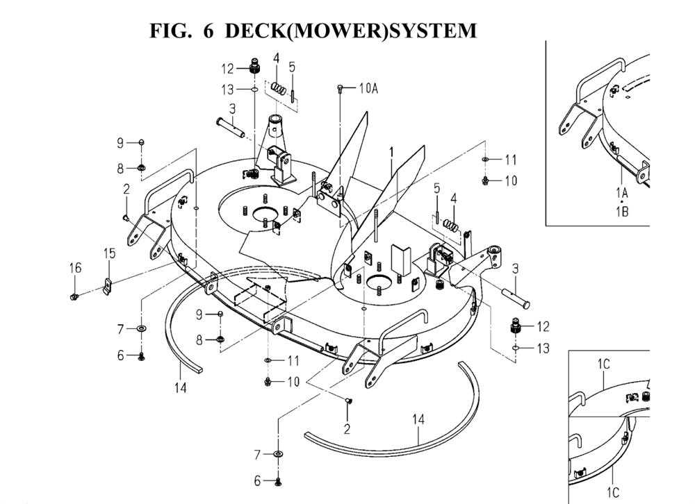 john deere 210 mower deck parts diagram