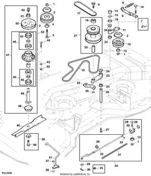 john deere 325 mower deck parts diagram