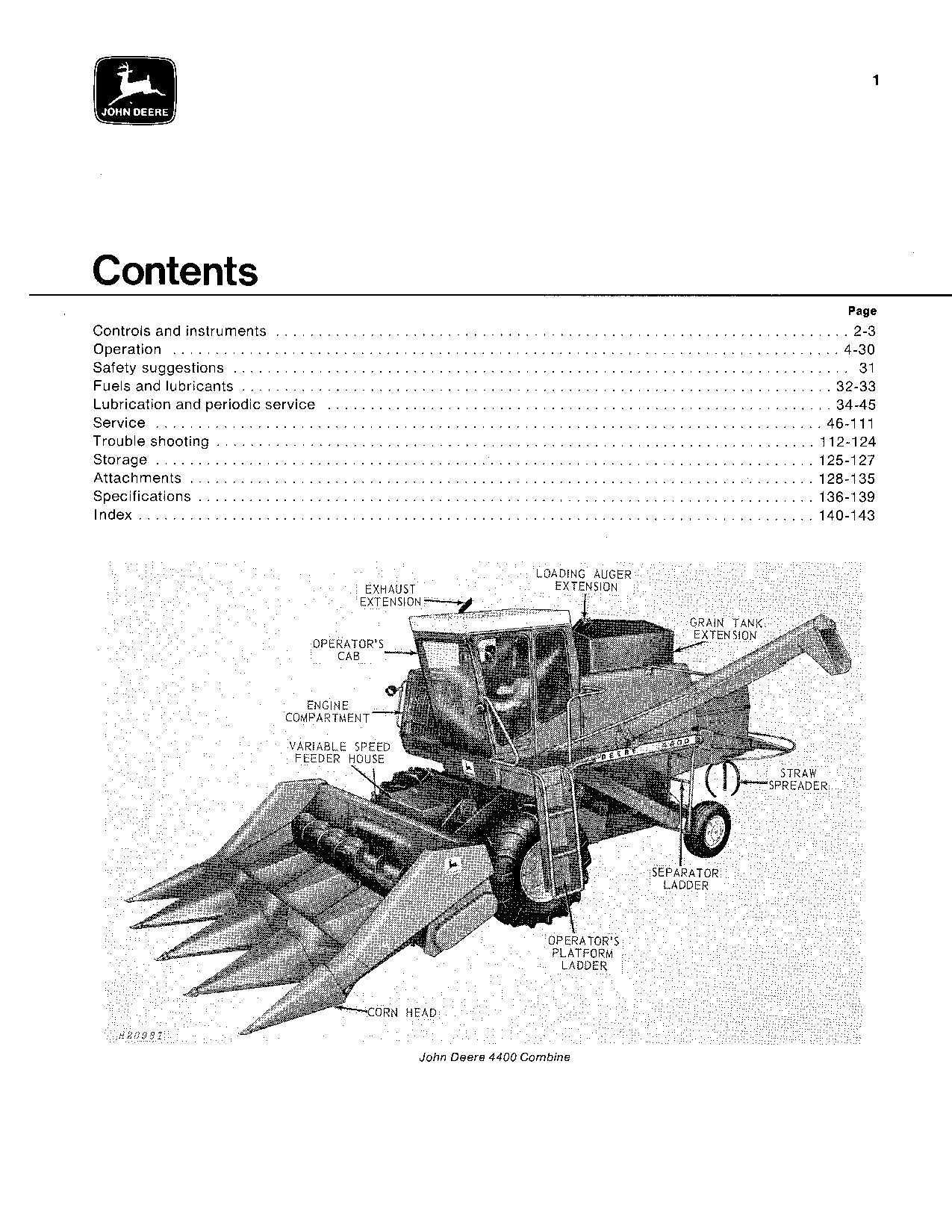 john deere 4400 parts diagram