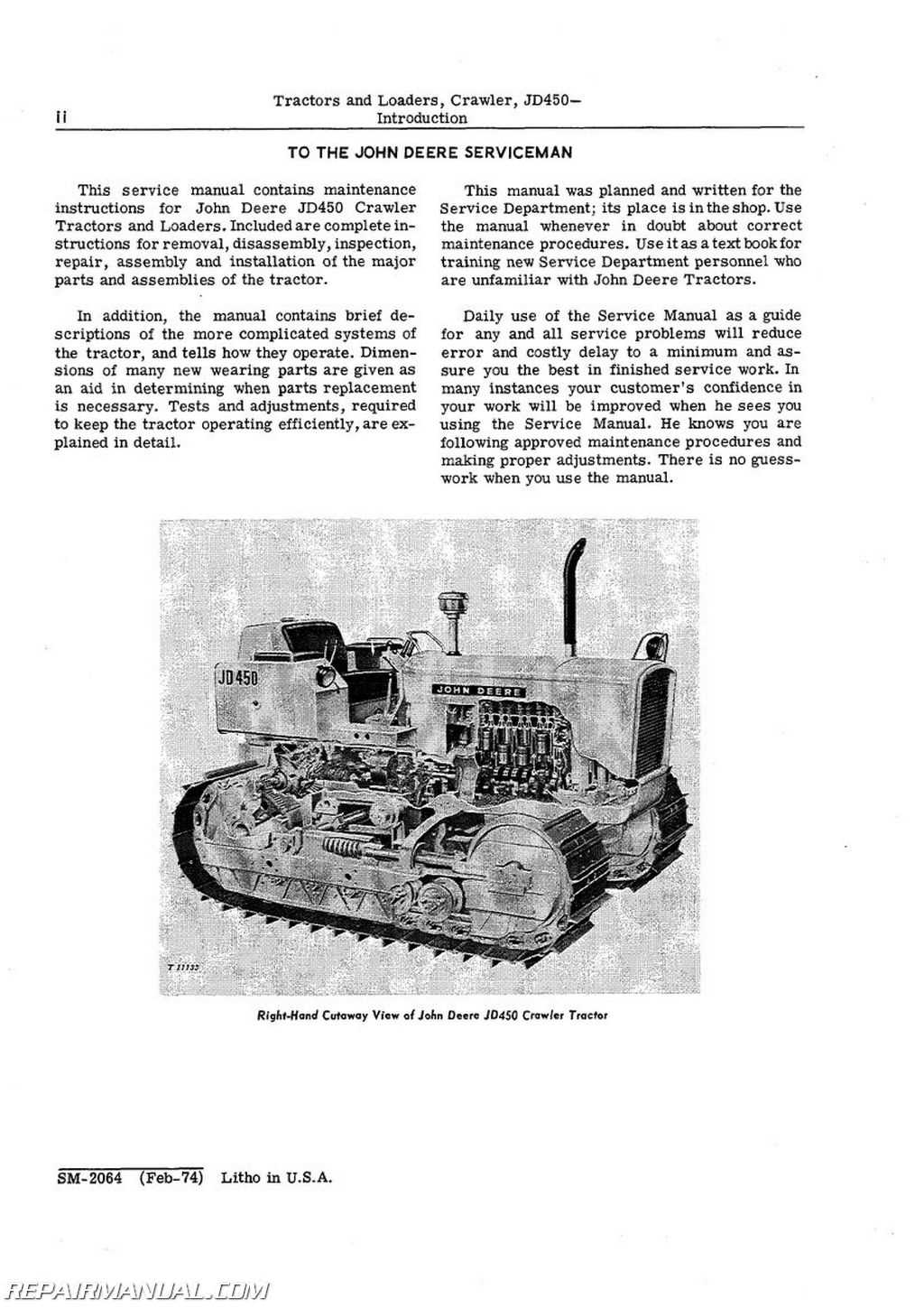 john deere 450 dozer parts diagram