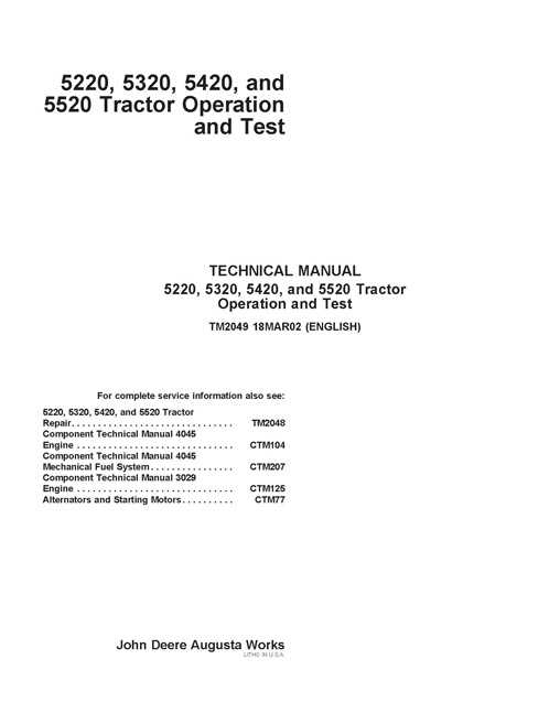 john deere 5520 parts diagram