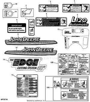 john deere l120 48 mower deck parts diagram