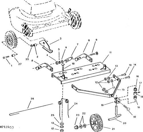 john deere self propelled lawn mower parts diagram