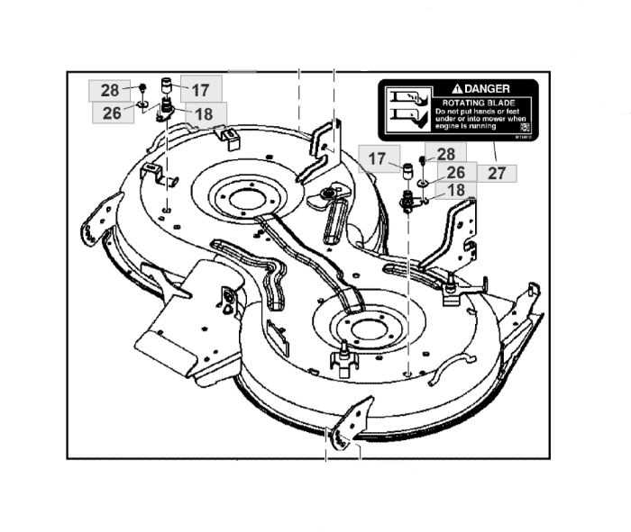 john deere x360 mower deck parts diagram