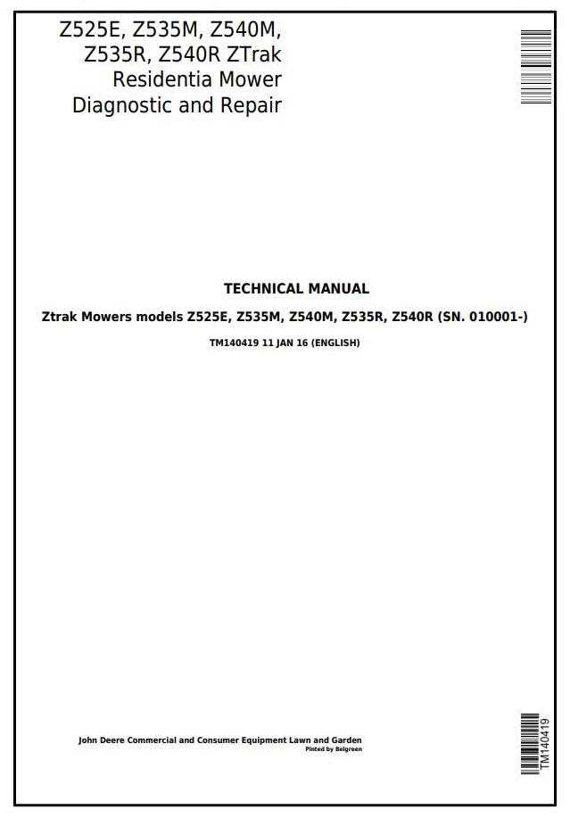 john deere z535m parts diagram