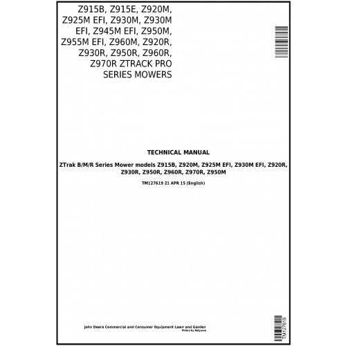 john deere z915b parts diagram