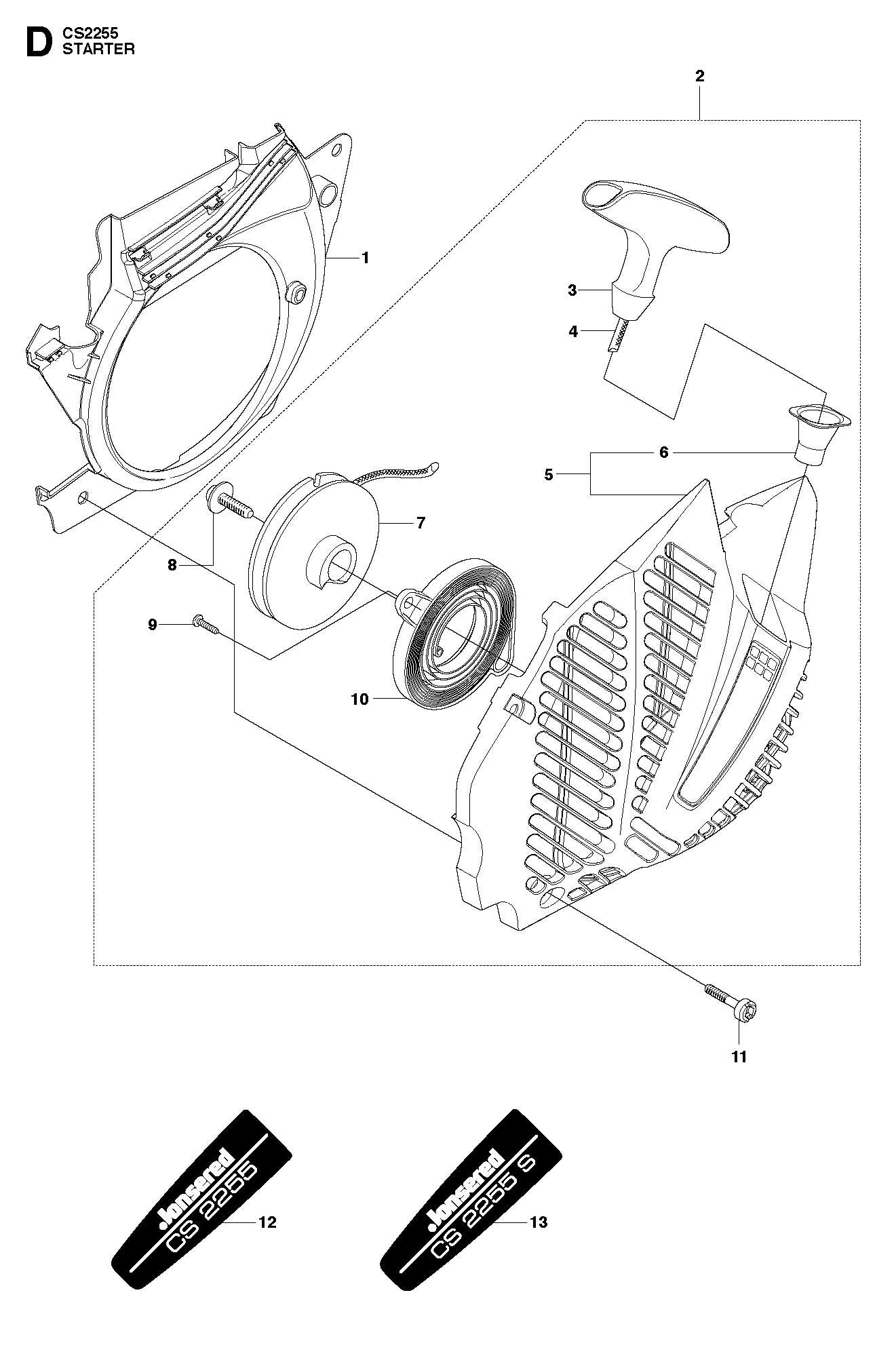 jonsered 2255 parts diagram