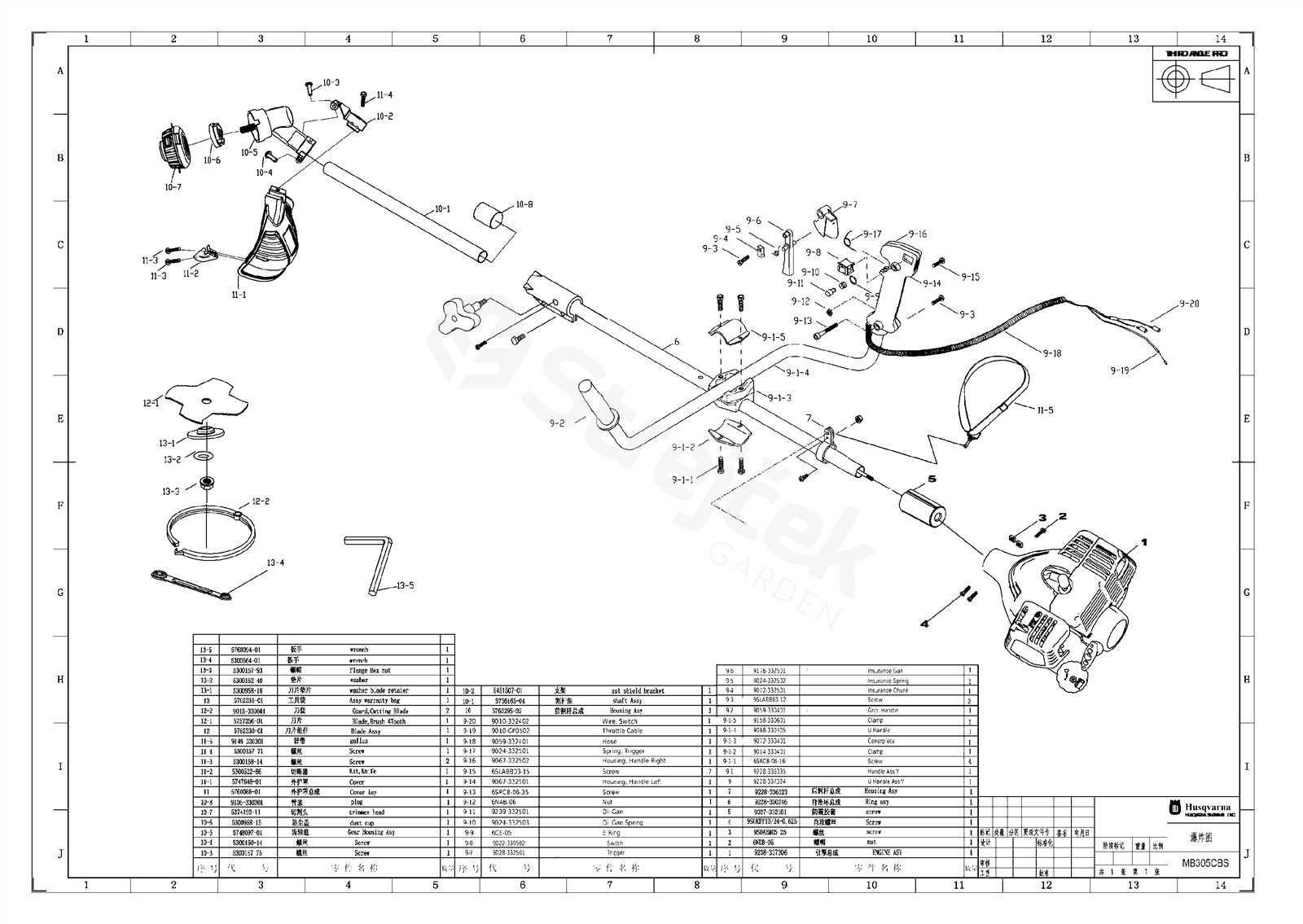 jonsered 920 parts diagram