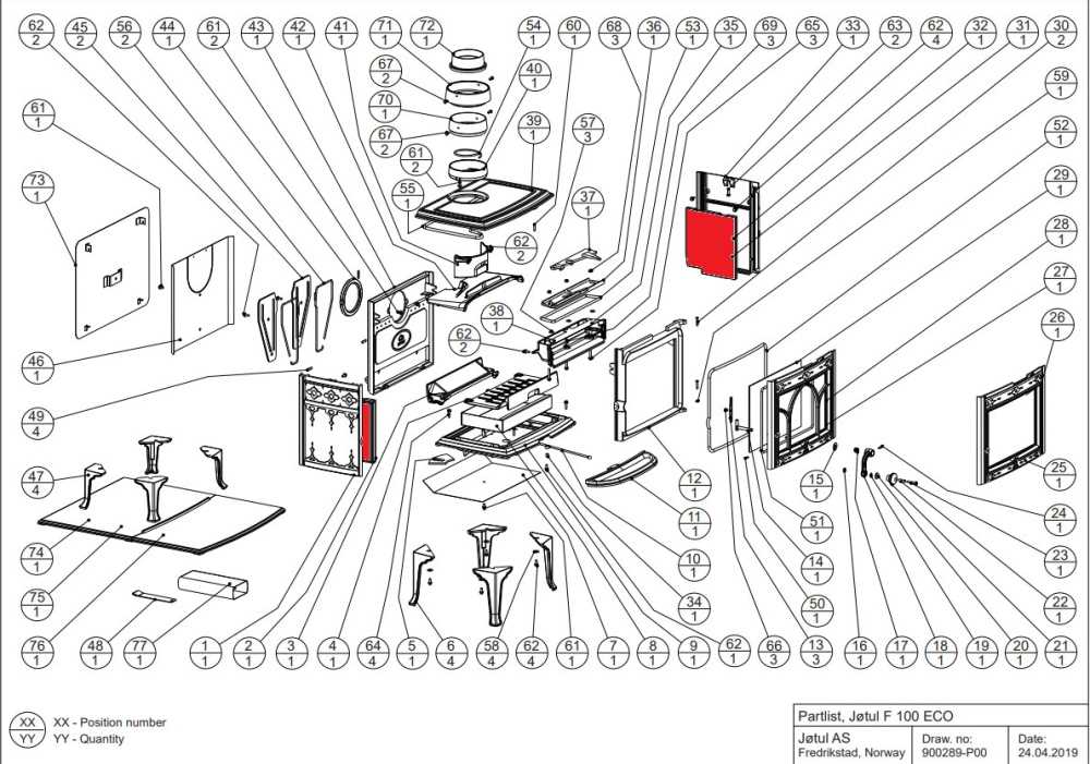 jotul wood stove parts diagram