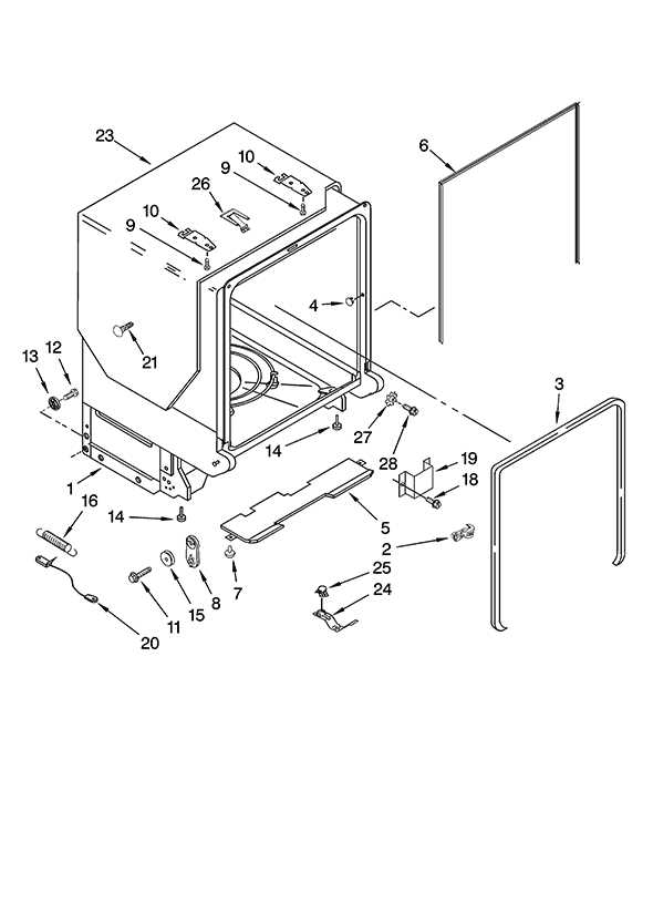 kenmore elite dishwasher model 665 parts diagram