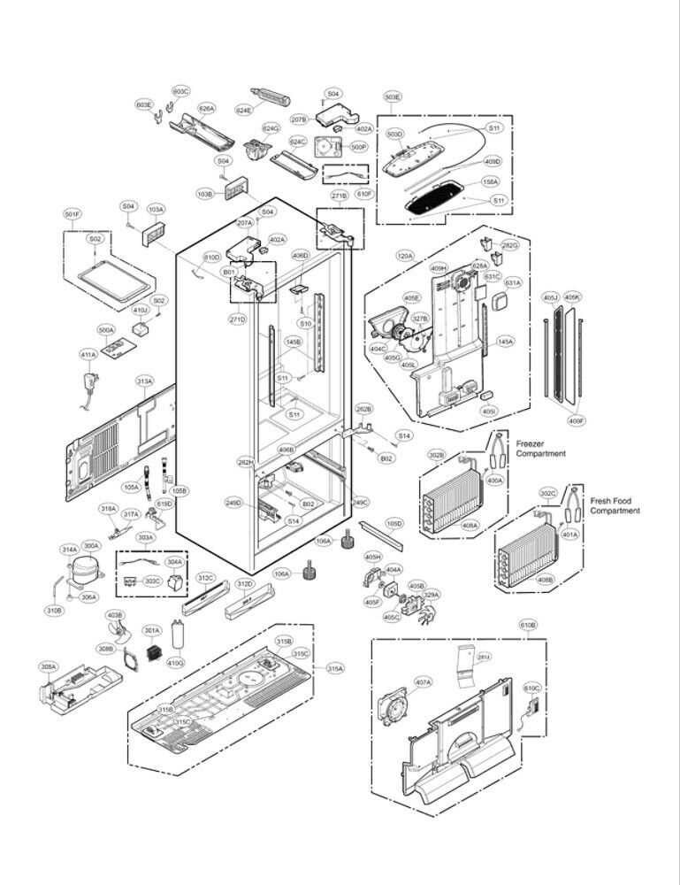 kenmore fridge parts diagram