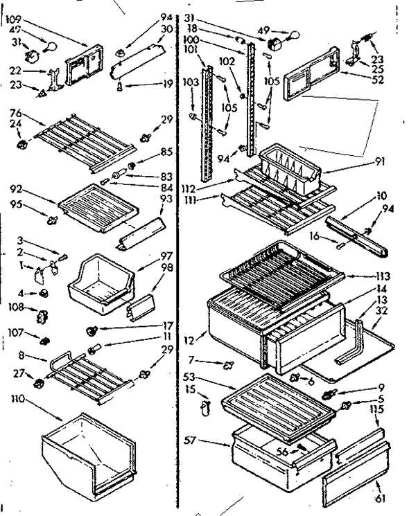 kenmore refrigerator model 106 parts diagram