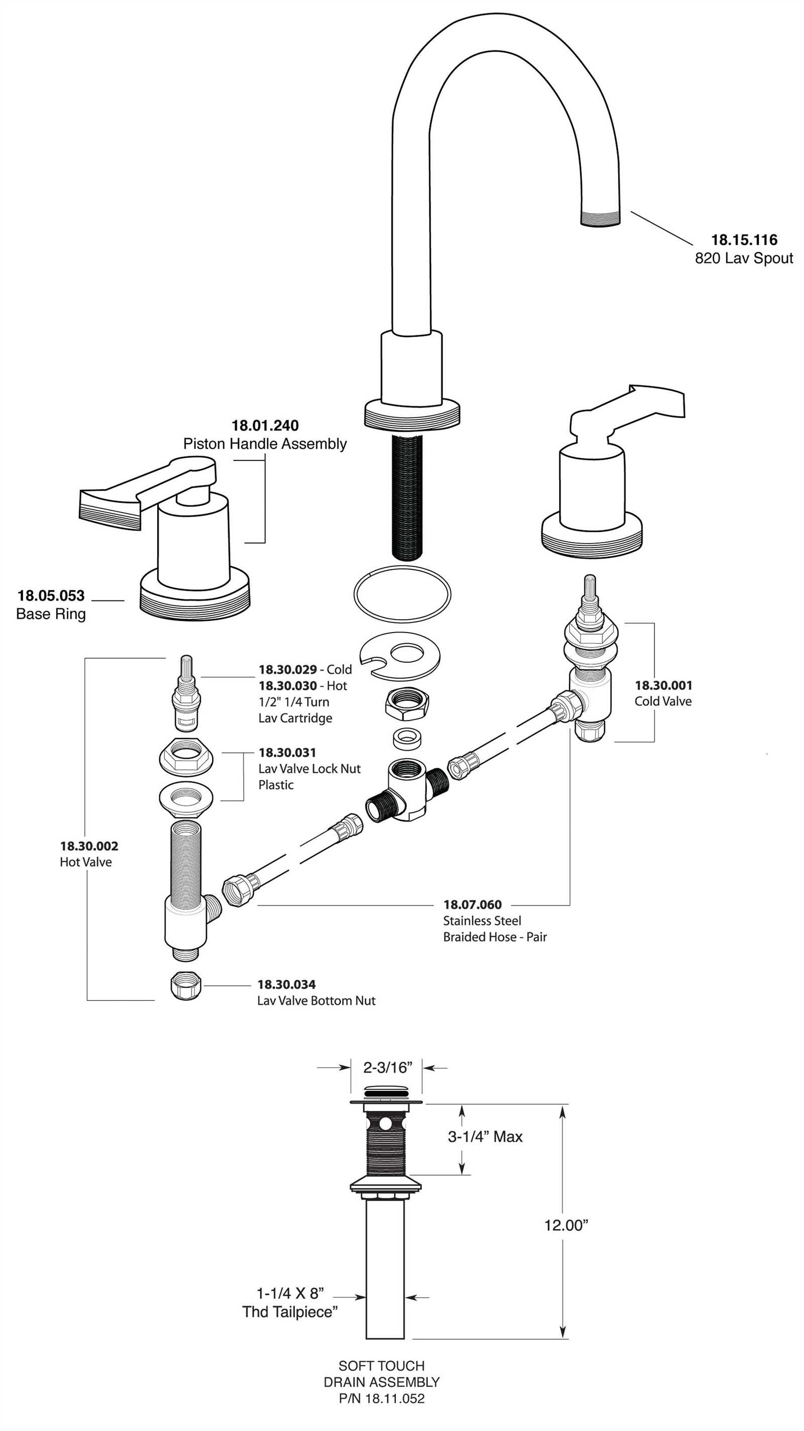 kitchen faucet parts diagram