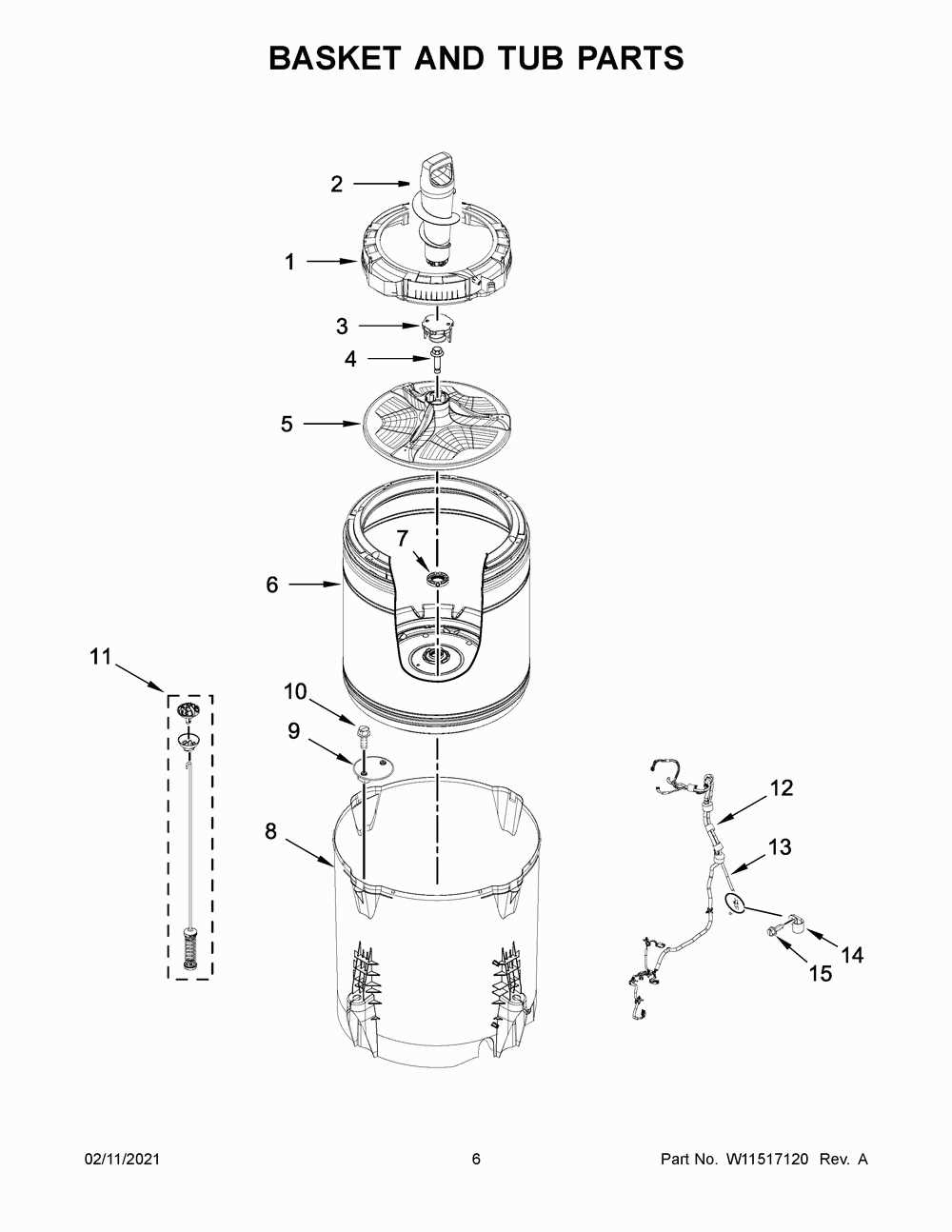 kitchenaid washing machine parts diagram