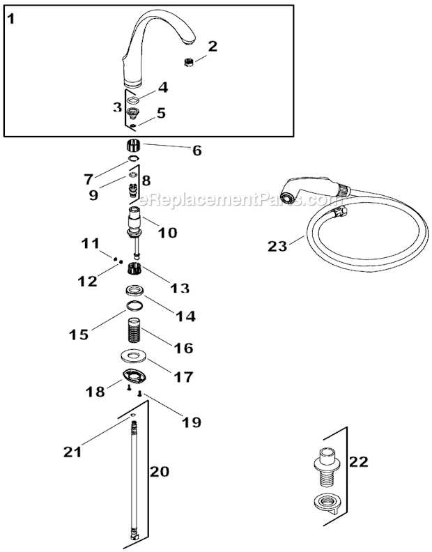 kohler kitchen faucet parts diagram