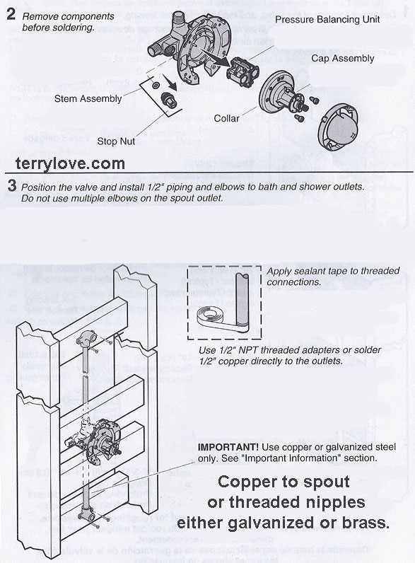 kohler shower valve parts diagram