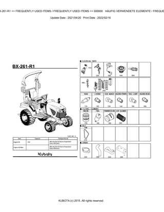 kubota bx2660 parts diagram