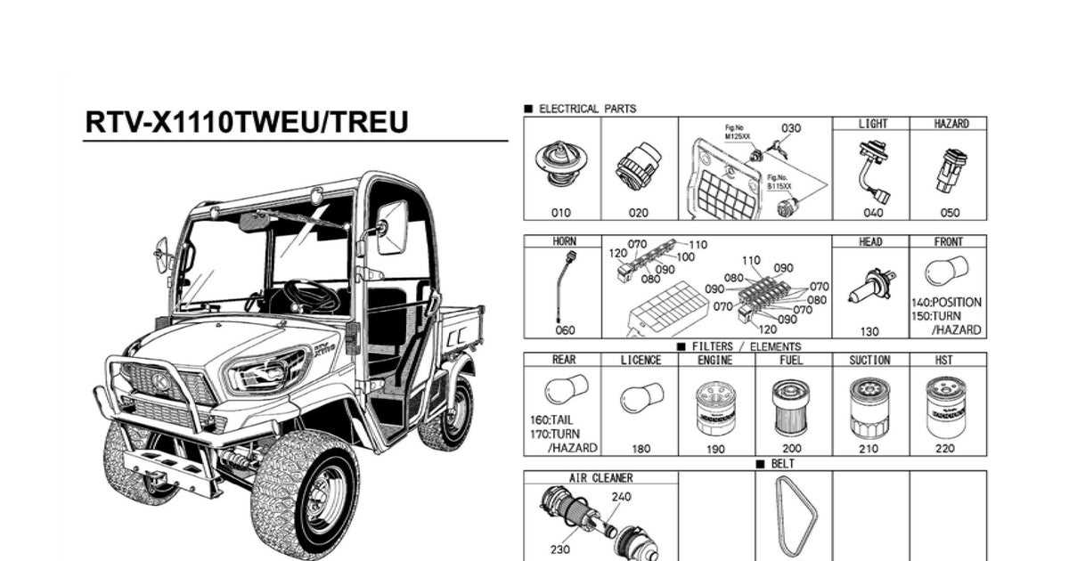 kubota x1100c parts diagram