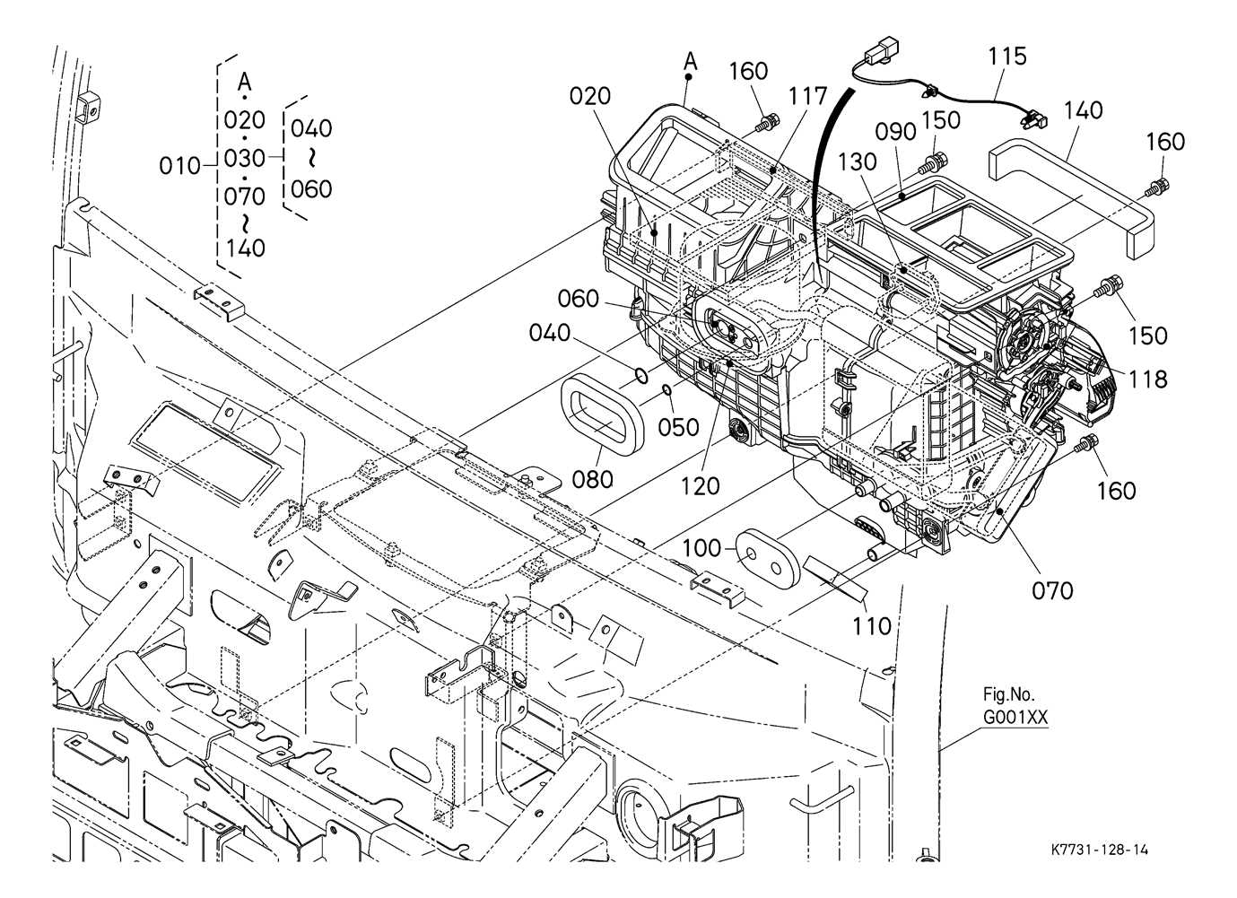 kubota x1100c parts diagram