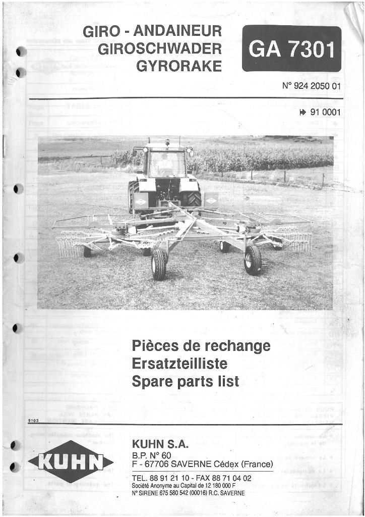 kuhn tedder parts diagram