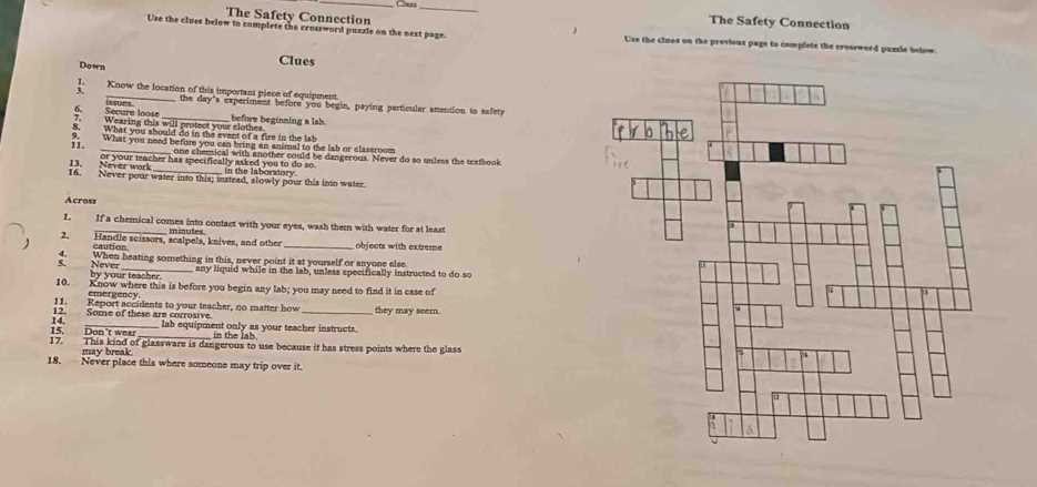 lab equipment part 1 diagram crossword answers