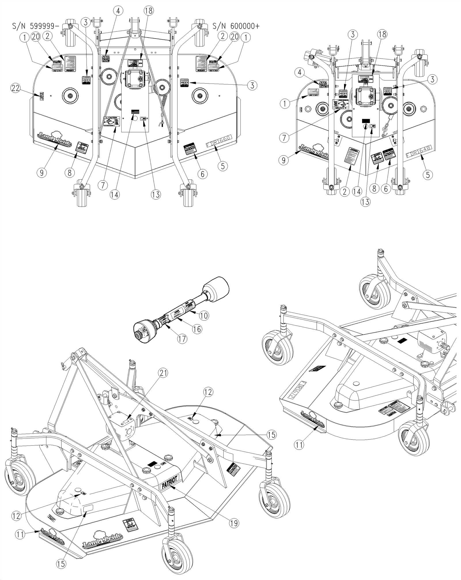 land pride fdr1672 parts diagram