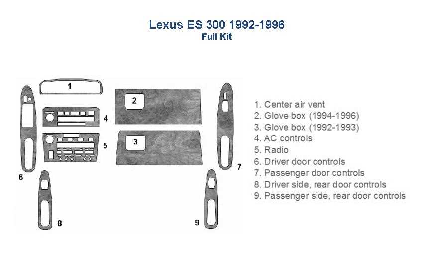 lexus es300 parts diagram