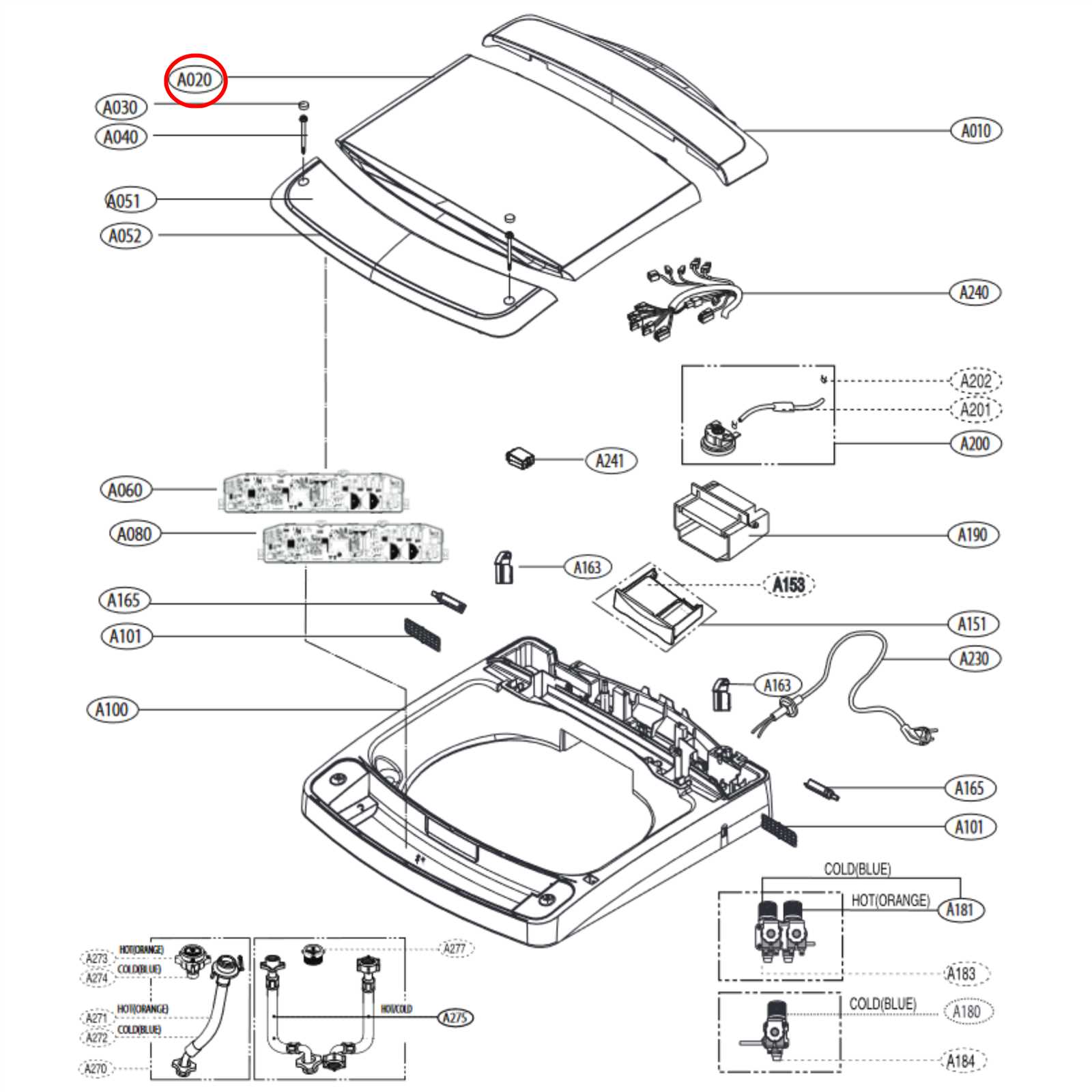 lg top load washing machine parts diagram