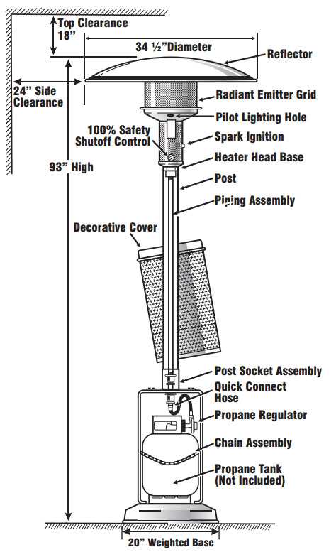 living accents patio heater parts diagram