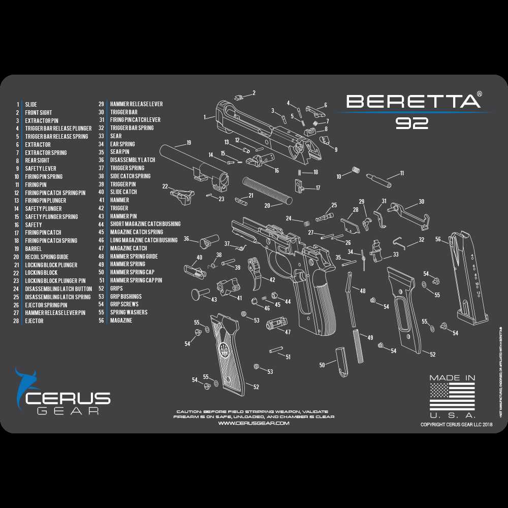 m9 beretta parts diagram