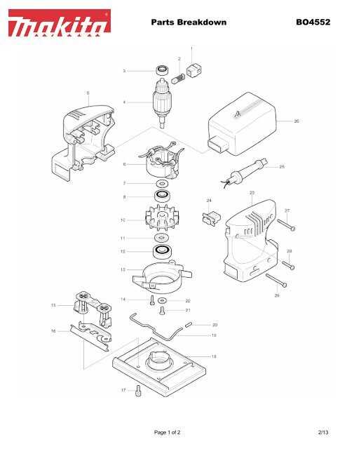 makita bo5001 parts diagram