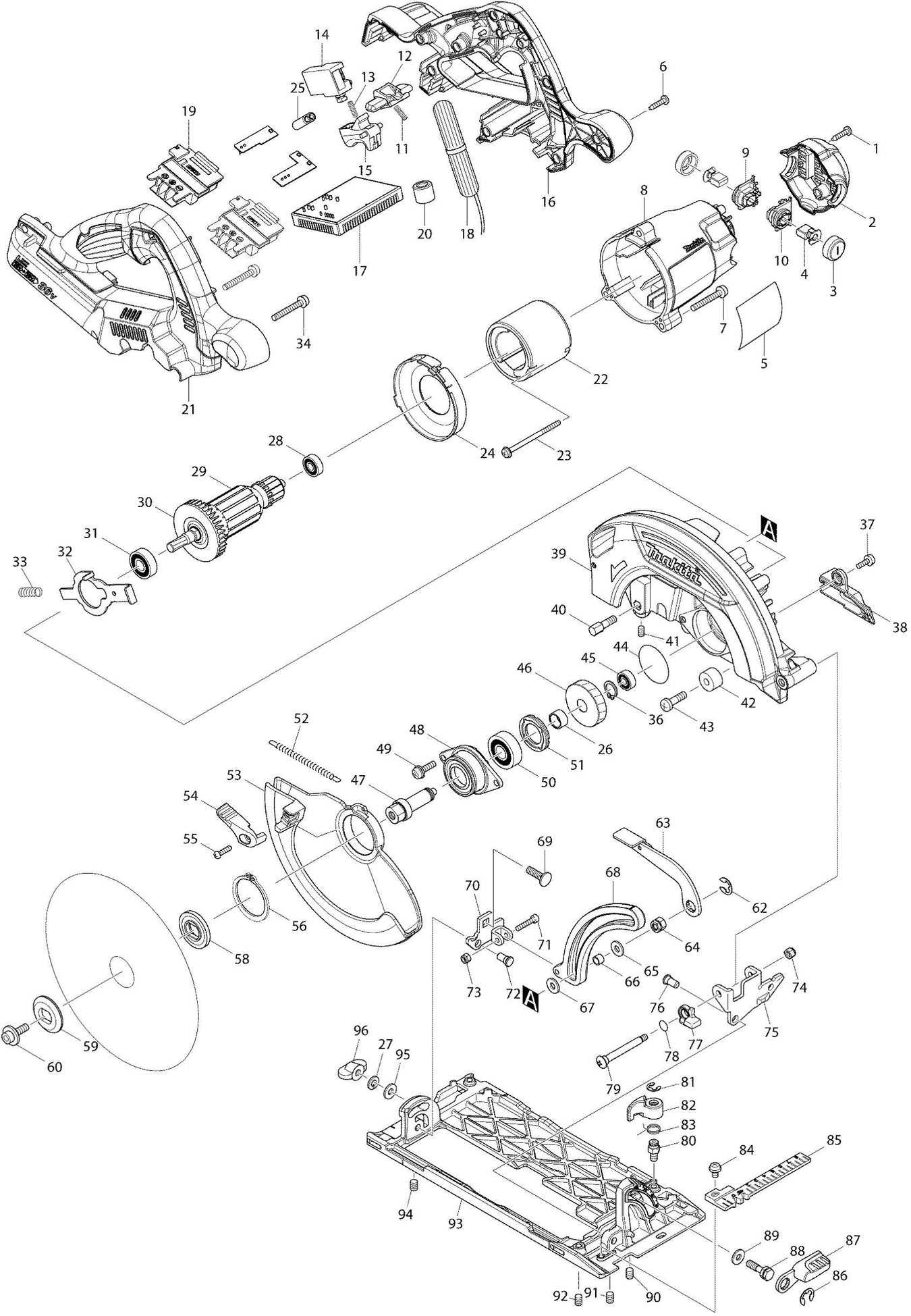 makita bo5010 parts diagram