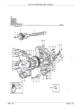 massey ferguson 135 tractor parts diagram