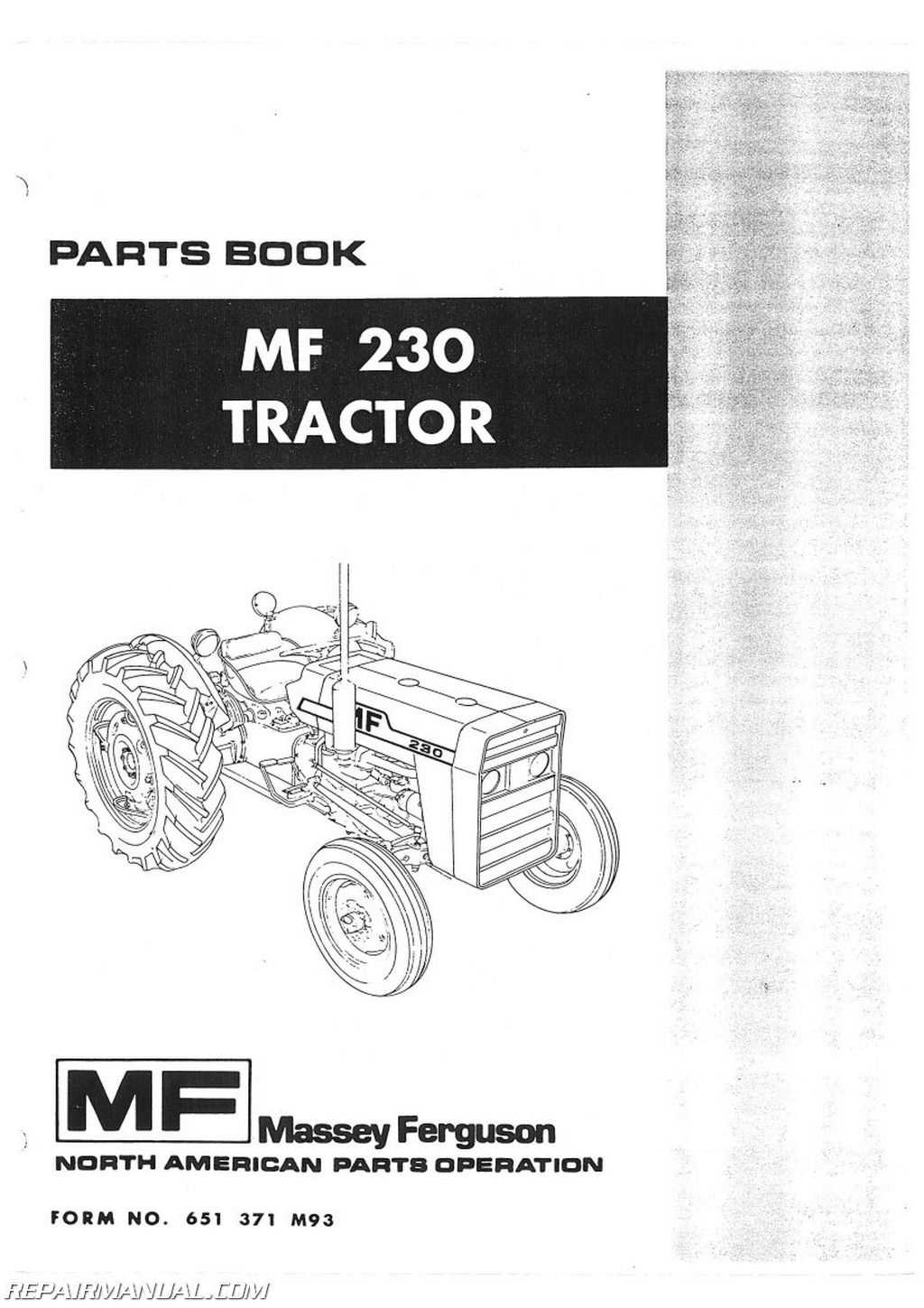 massey ferguson 230 parts diagram