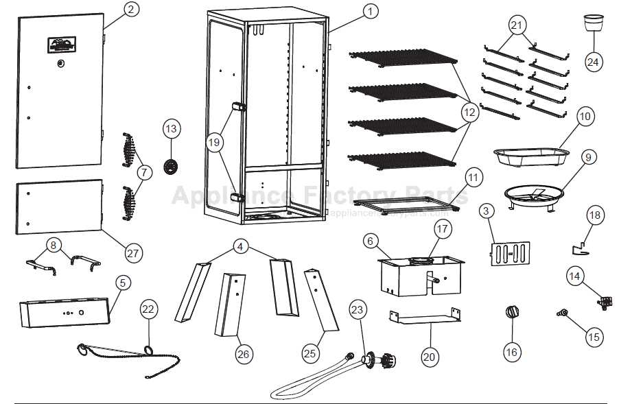 masterbuilt propane smoker parts diagram