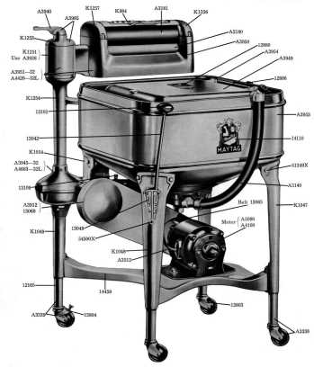 maytag wringer washer parts diagram