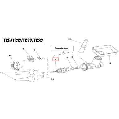 meat grinder parts diagram