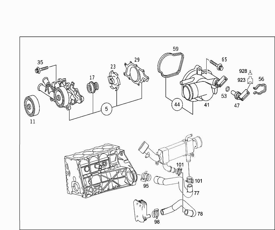 mercedes benz engine parts diagram