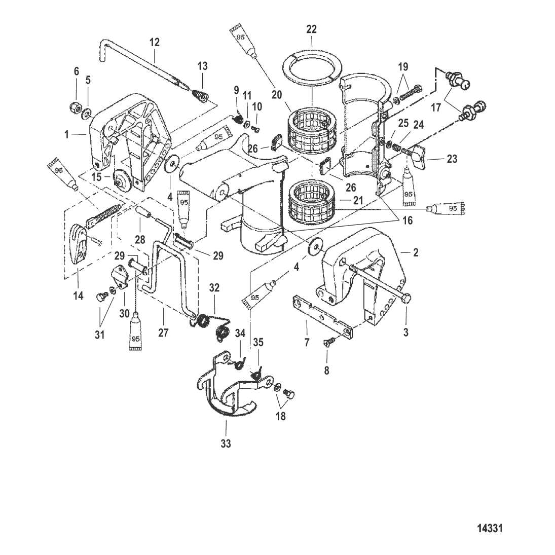 mercury optimax 150 parts diagram