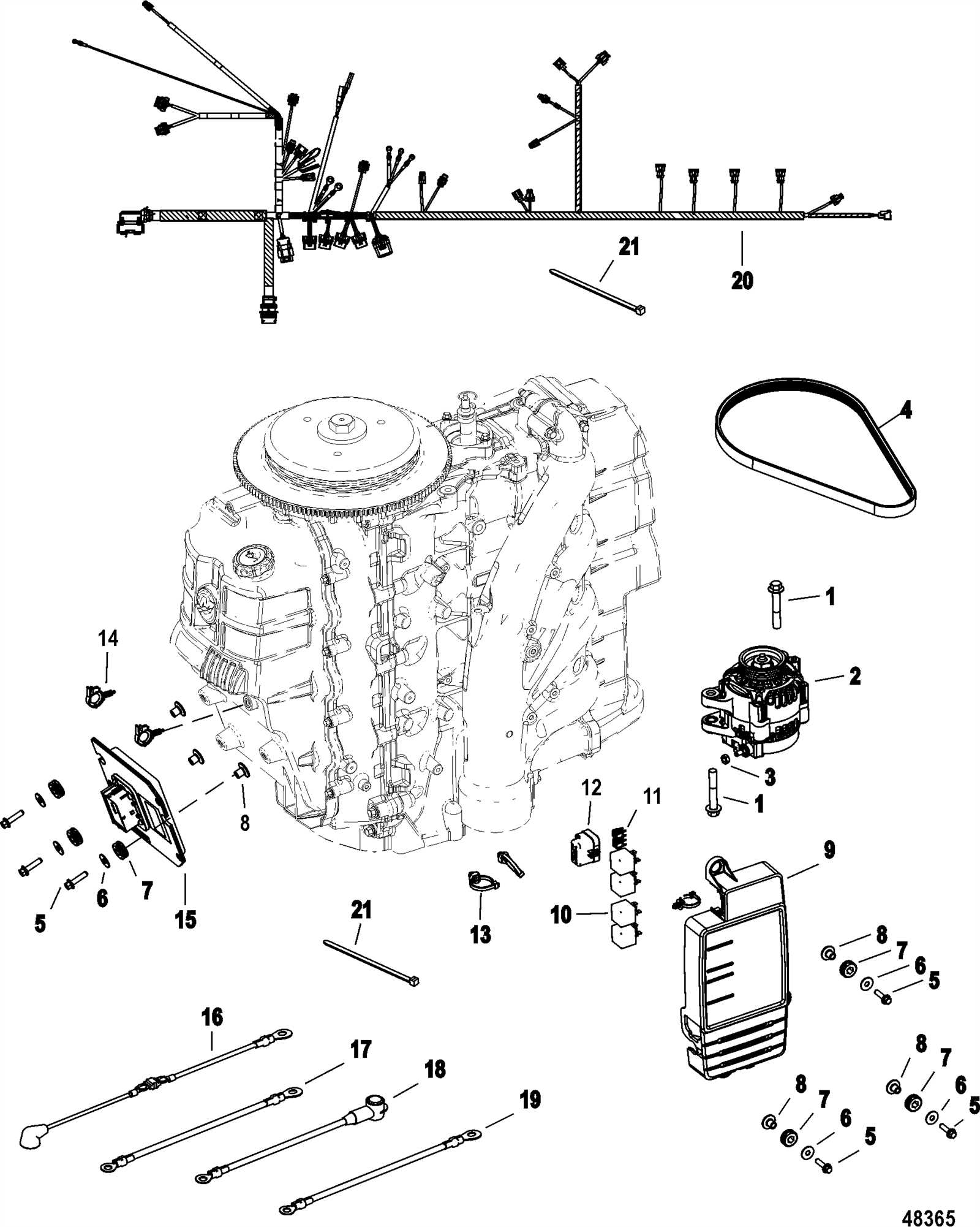 mercury optimax 150 parts diagram