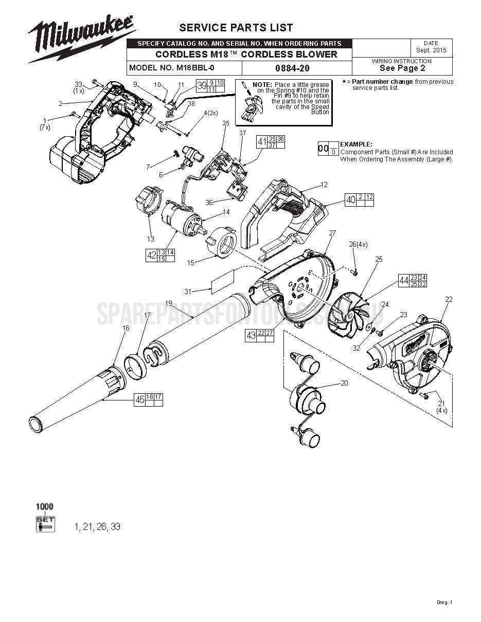 milwaukee grease gun parts diagram