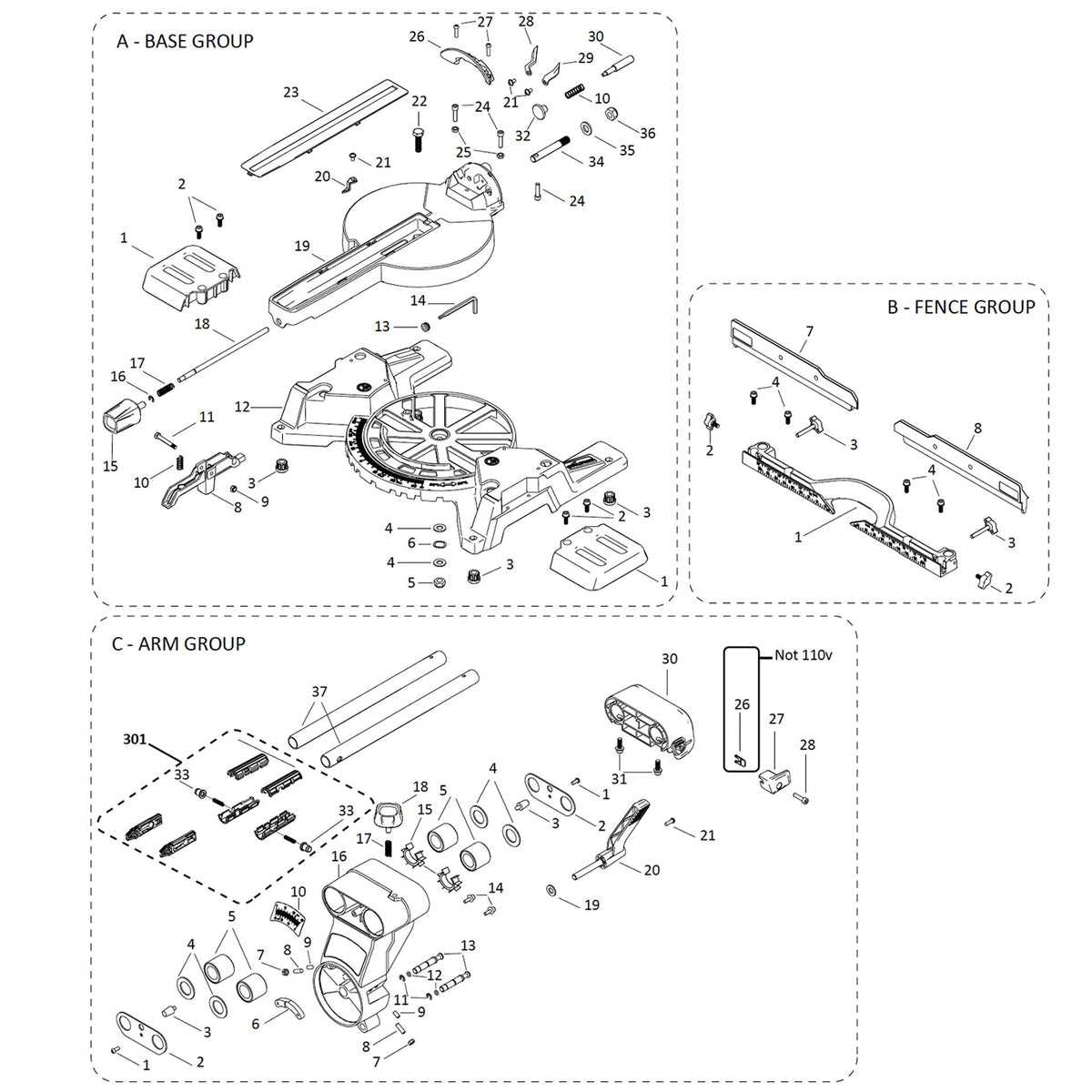 milwaukee miter saw parts diagram